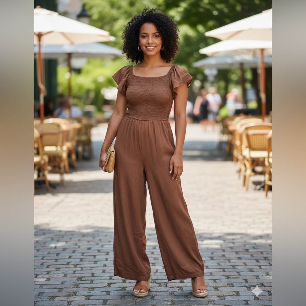 Japna Brown Rust Jumpsuit- Size Small
